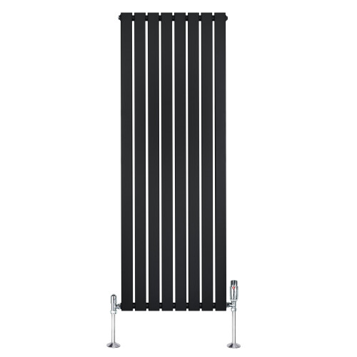 Flachheizkörper & Ventile – 1600mm x 560mm – Schwarz 1