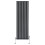 (Black, 1800mm x 560mm) Flat Single Column Radiator Modern Designer Panel with Valves 2