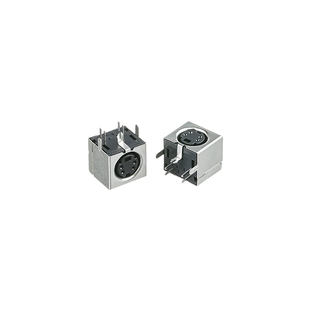 5Pcs Pcb Power Jack 4 Pin Mini Din Socket Connector For Audio Video Diy Projects Black 9073542761396