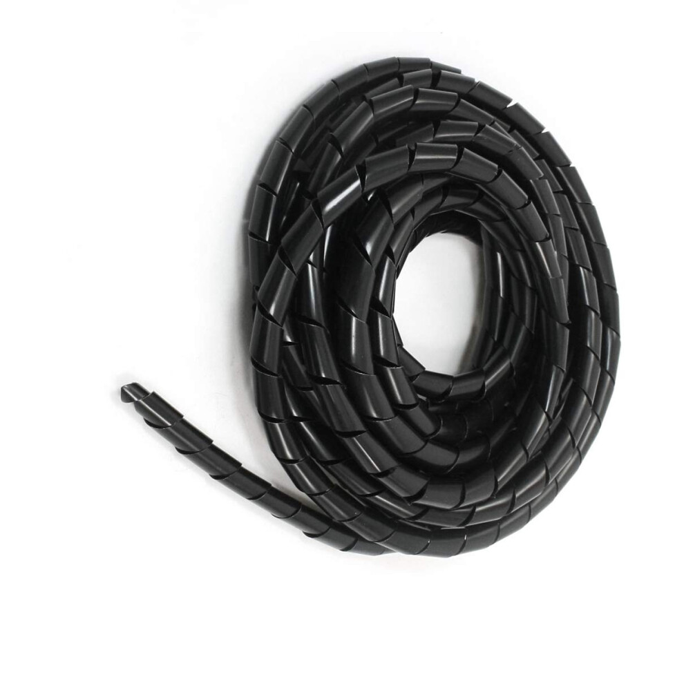 Cable Management Sleeve 12Mm Spiral Cable Wrap 5M Black Durable Flexible Wire Organizer Tubing 9330225071808