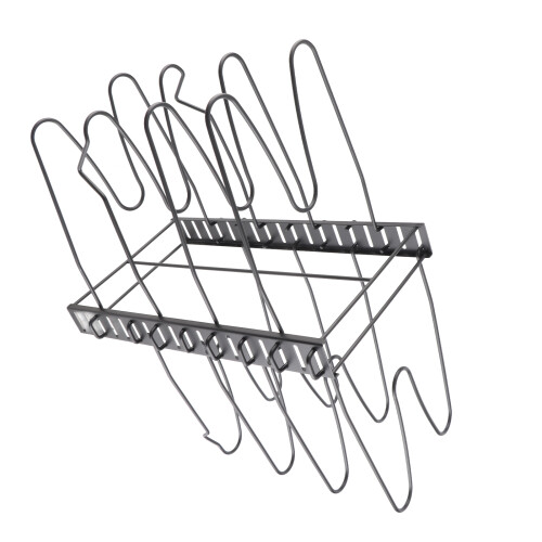 Adjustable Black Iron Pot Lid Rack Organizer 38x21 cm for Kitchen Counter 1