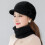 (Black) Warm Plush Beret Hat with Neck Warmer 4