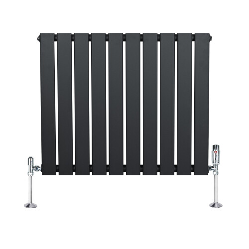 Flachheizkörper & Ventile – 600mm x 700mm – Anthrazitgrau 1