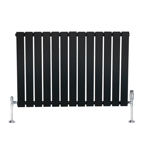 Flachheizkörper & Ventile – 600mm x 910mm – Schwarz 1