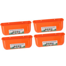 Large Orange Chicken Feeder Trough 4pcs with Clips for Livestock