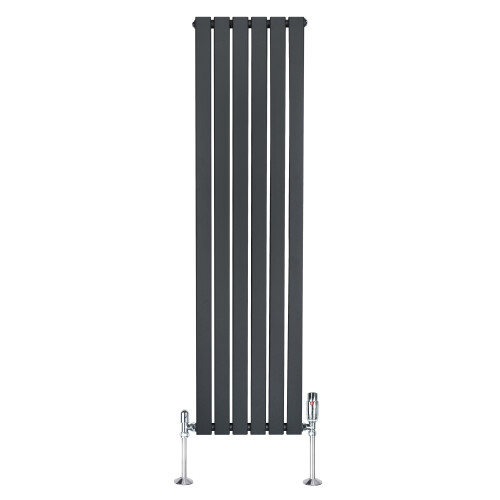 Flachheizkörper & Ventile – 1600mm x 420mm – Anthrazitgrau 1