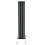 (Black, 1600mm x 280mm) Flat Single Column Radiator Modern Designer Panel with Valves 2