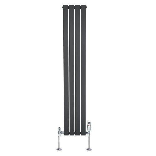 Flachheizkörper & Ventile – 1600mm x 280mm – Anthrazitgrau 1