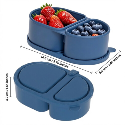 (Blue) Foldable Leak-Proof Silicone Sauce Box 2