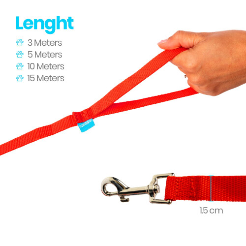 Edipets Training Lead, Strong Tape, Nylon, 5m, Red 1