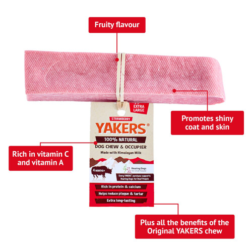 Yakers YAKERS Strawberry Dog Chew Extra Large 1