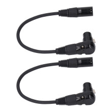 XLR Microphone Extension Cable Adapter 0.30m 90 Female to Straight Male 3-Pin