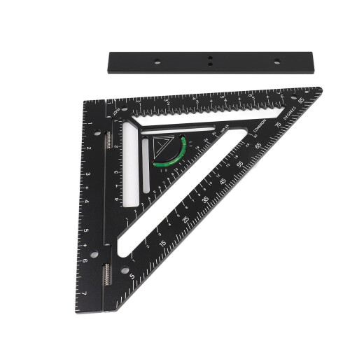 Aluminium Alloy Carpenter Square Ruler Black Triangle Layout Tool for Carpentry 1
