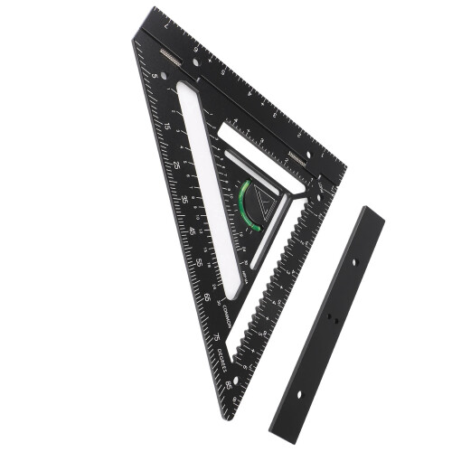 Aluminium Alloy Carpenter Square Ruler Black Triangle Layout Tool for Carpentry 2