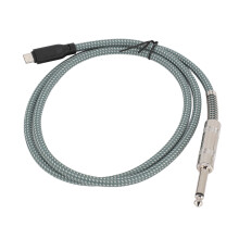 1/4 Inch to USB-C Stereo Cable 3M Green for Guitar Mixer