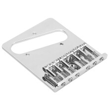 Silberner Metal-Sattelbrücke für TL E-Gitarre, 6-saitig, festmontiert