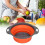 Orange Silicone Folding Drain Basket, 20.5cm Home Kitchen Tool 1