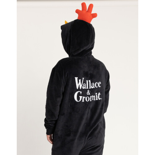 (Medium) Wallace And Gromit Onesie (Unisex Black) 1