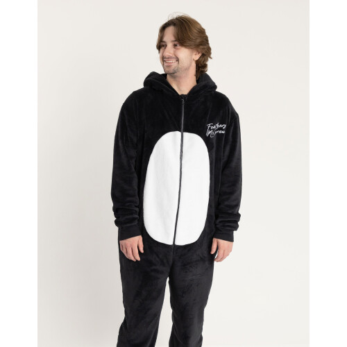 (Medium) Wallace And Gromit Onesie (Unisex Black) 2