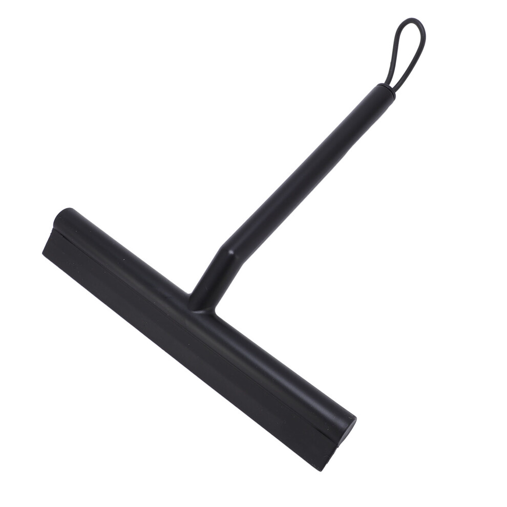 Black Tpe Pp Shower Squeegee With Hanging Rope & Hook, 10-Inch Glass & Mirror Cleaner