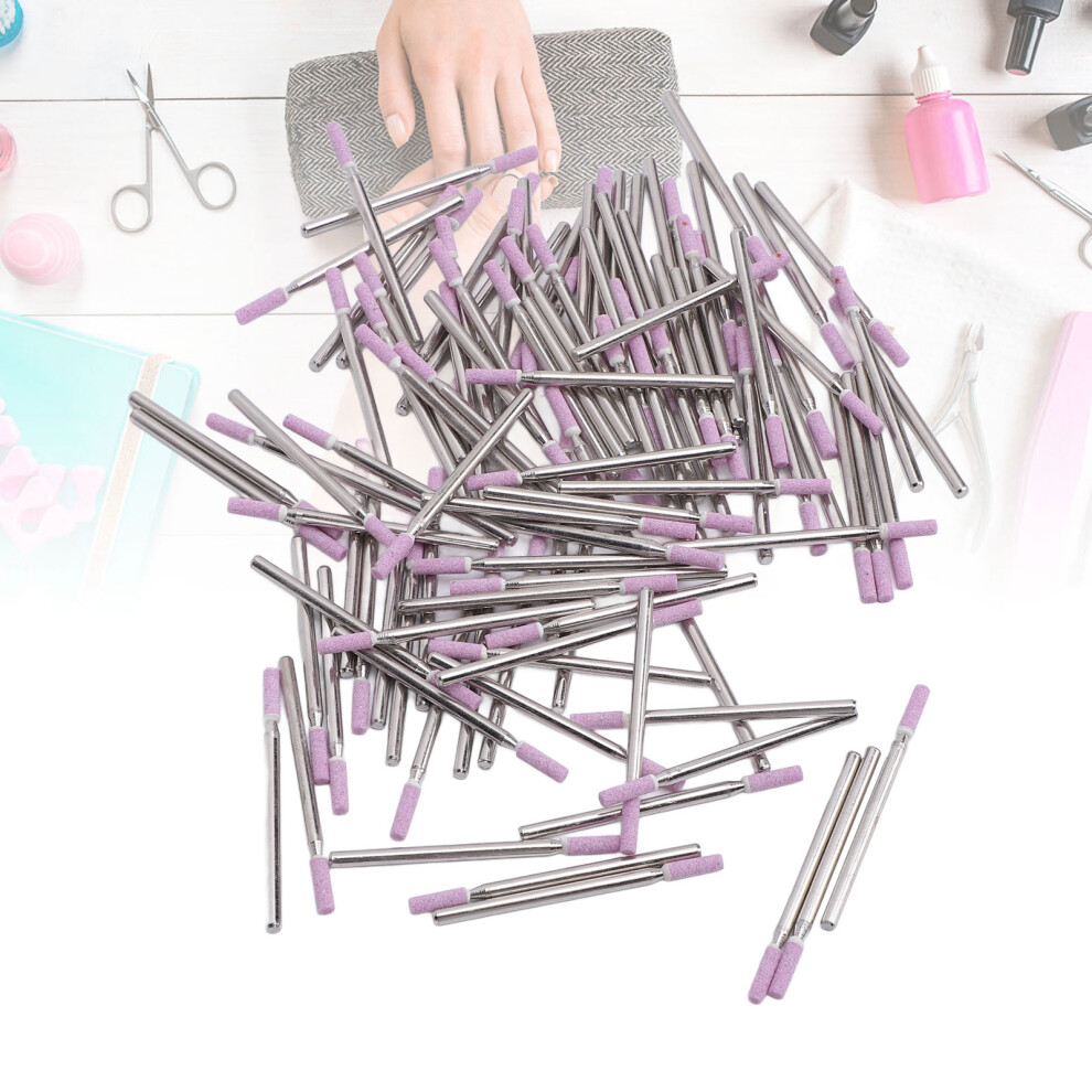 100pcs Quartz Tungsten Steel Nail Drill Bits, Professional Nail Grinding Heads