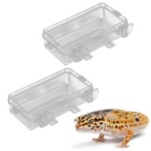 Transparenter Saugglocken-Reptilienfütterer – Abnehmbarer Gecko-Behälter 2,8 cm