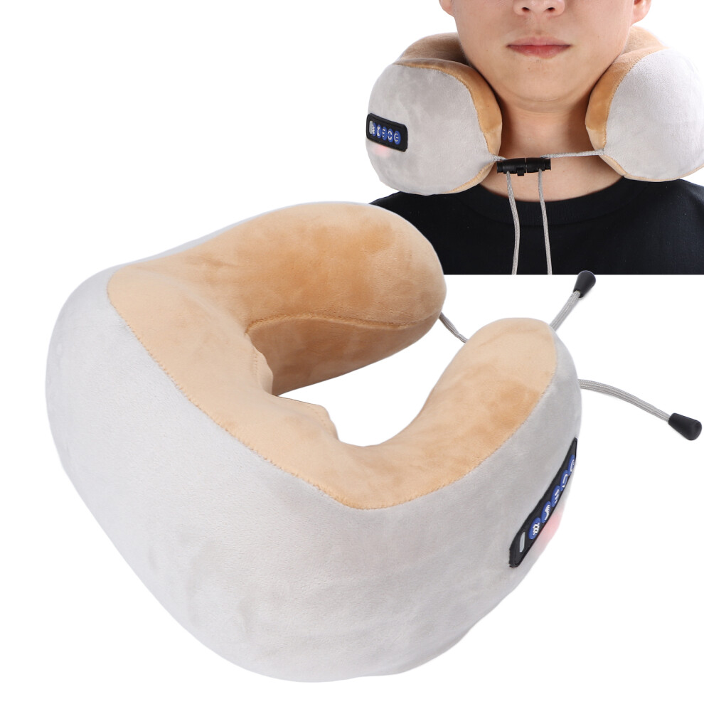 Grey Rechargeable U Shaped Neck Massage Pillow, 2000Mah,