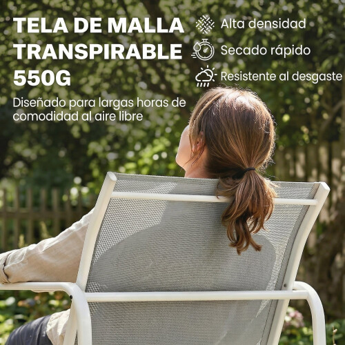 Outsunny Muebles de Jardín Gris 112 x 73 x 74 cm 2