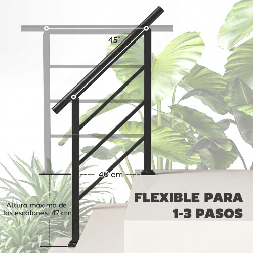 Outsunny Barandilla de Escalera Negro 95 x 5 x 98 cm 1