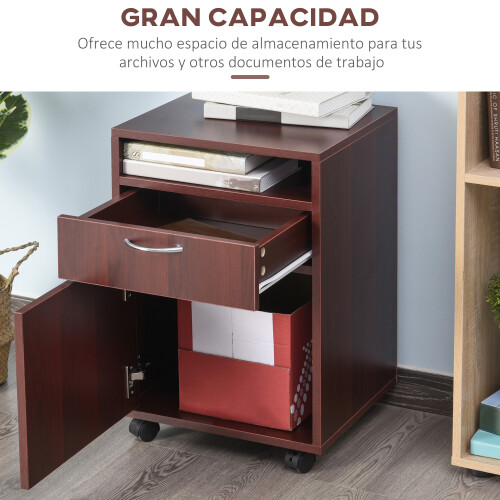 Homcom Cajonera de Escritorio Marrón 40 x 35 x 60 cm 1