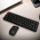 Wireless Keyboard and Mouse, Retro Typewriter Keyboard, Silent Click Mouse, for PC Laptop, Black 1