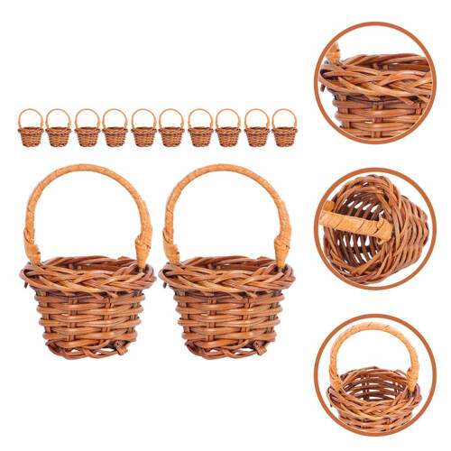 36X  Woven Baskets Miniature Flower Baskets Miniature Flower Baskets Small Easter Candy Gift Baskets 2