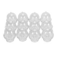 12pcs Clear Plastic Mini Cake Plates with Lids, 12cm Small Cake Stands