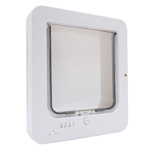 Microchip Smart Pet Door, 30x26.3x8.9cm, 210mAh Remote Control White