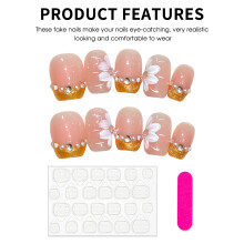 (XS) French Tip Blush Resin Nails, Pressure-Free Design