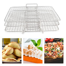 3-Tier Stainless Steel Cooling Rack for FoodiAG300/400 Fryer Oven, Silver