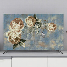 Floral TV Dust Cover 65 Inch with Fade Resistant Printing, Decorative Allseason Screen Protector