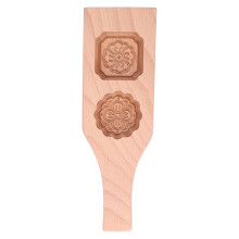 Mooncake Mold 2 Holes Wooden Pastry Baking Tool Non-Stick Easy to Clean