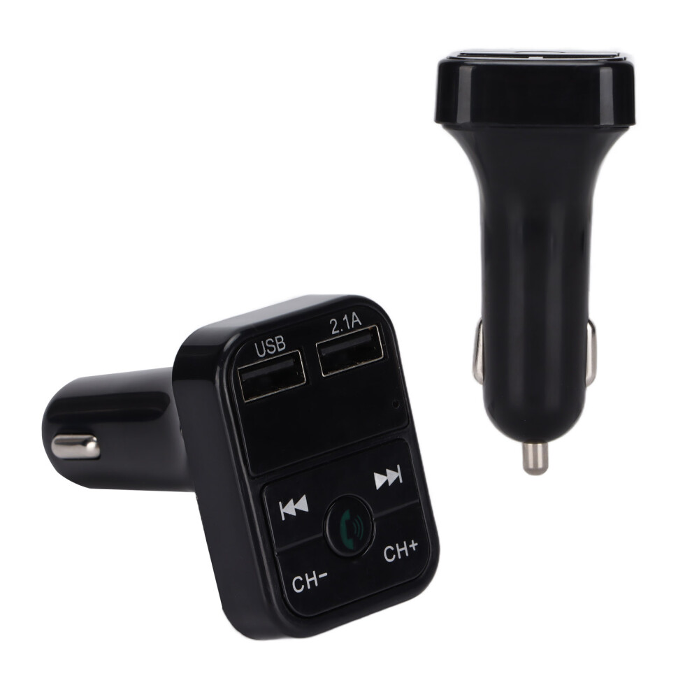Car Bluetooth 5.0 Fm Transmitter With Dual Usb Charger, Model B2, Black 4961391266733