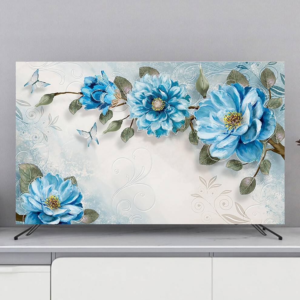 Tv Dust Cover, Decorative Art Tv Screen Cover, Universal Fit 70 Inch, Washable Fabric, Color K 9092120245738
