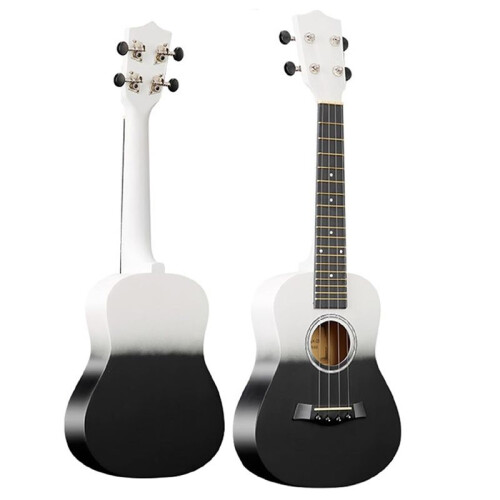 Violão de Madeira de Dois Tons de 23 Polegadas,  Violão Ukulele de Quatro Cordas para Iniciantes, Violão de Madeira com Gradiente de Duas 2