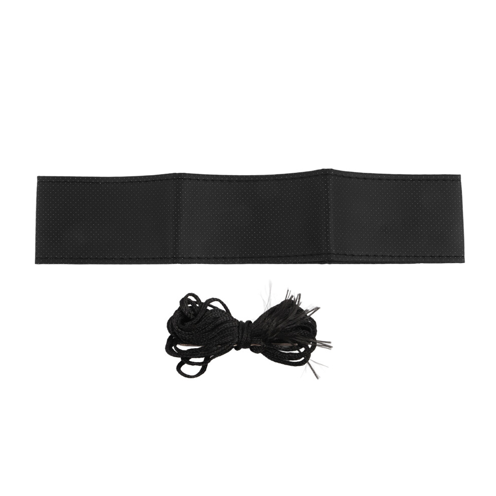 Steering Wheel Cover Stitch On Wrap Hand Sewn For Car And Truck Diy Black 5031391267630