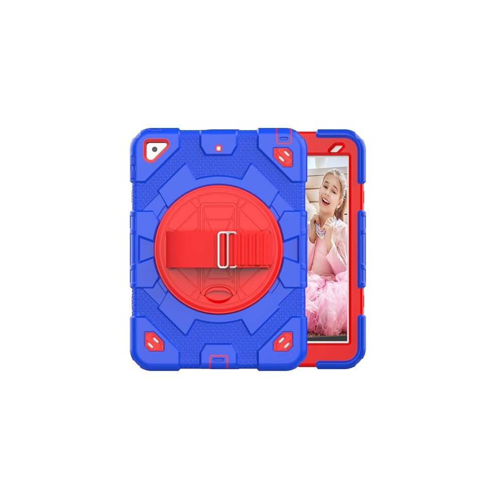Shockproof Case With 360 Rotating Kickstand, Hand Strap And FullâBody Rugged Protection For Ipad 10.2 10.5 Blue/Red 9330225073260