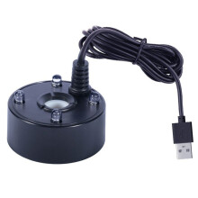Nebelmaschine, USB-Anschluss, 4-Farbige LED-Leuchten, -Nebelmaschine, Zimmerbrunnen, Gartenteich, Wassernebelzerstäuber, Schwarz