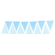 Blue Wavy Pennant Bunting - Party, Wedding & Kids' Room Decor 13x18cm