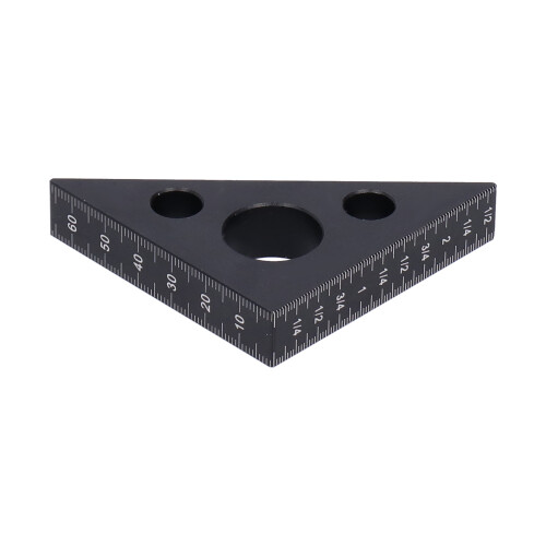 45 Aluminum Alloy Triangle Ruler, 15mm Thickness, Black 1