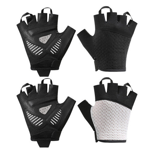 Light weight Half Finger Cycling Gloves Shockproofed-White L 1