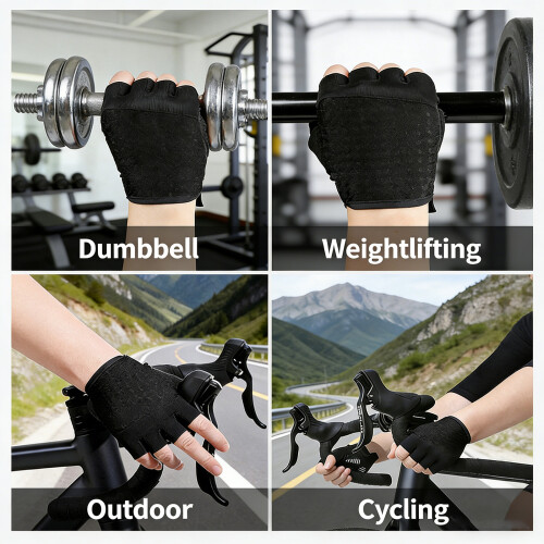 Light weight Half Finger Cycling Gloves Shockproofed-White L 2