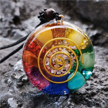 2X Colar com Pingente de Orgonite Gerador de Energia Emf Cristal de Cura Geometria Sagrada Colares de Chakra Jóias de Meditação