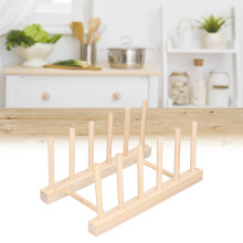 Eco Bamboo Dish Holder 5 Grids Lightweight Portable Durable Pine Wood 28cm